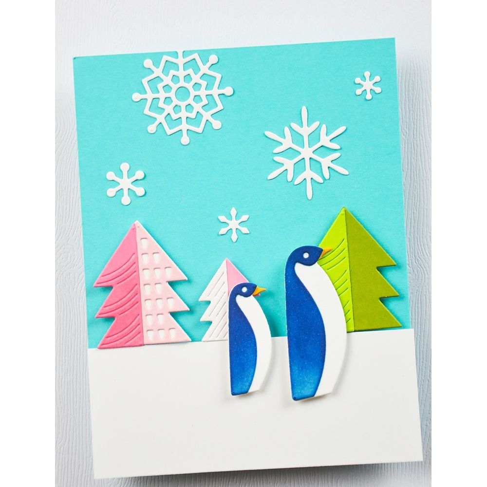 Birch Press Design Bright Snowflakes Dies 57644 trees