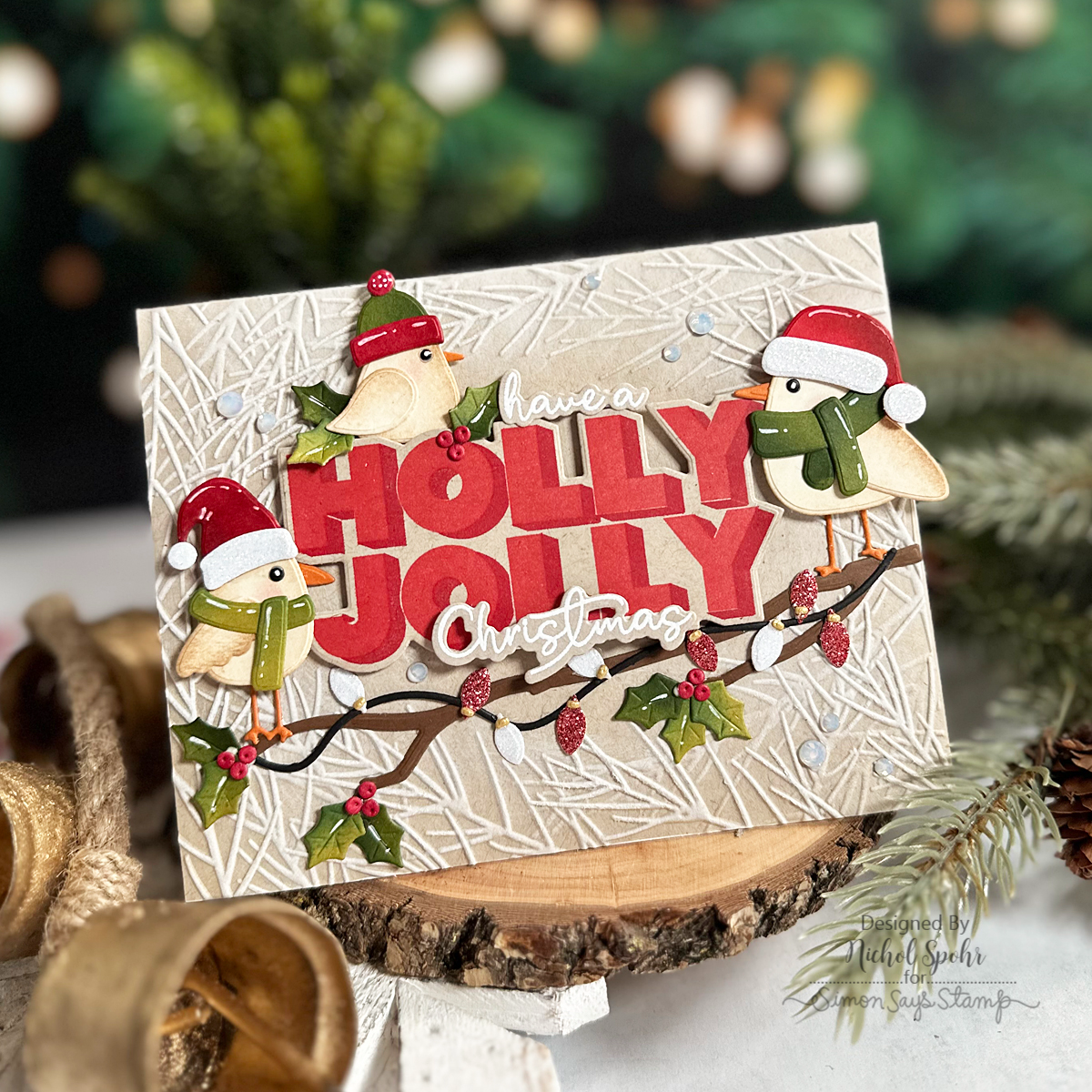 Simon Says Stamp Winter Birdies Wafer Dies Bundle set1101bw And Everything Nice Christmas Card | color-code:ALT01
