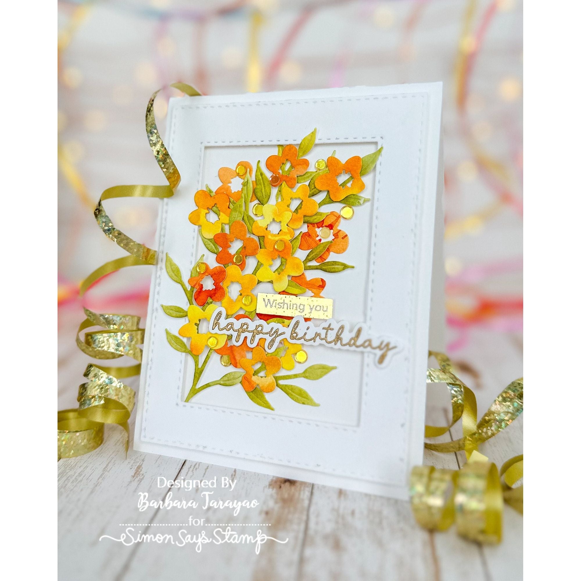 CZ Design Wafer Dies Birthday Basics czd231c Splendor Birthday Card