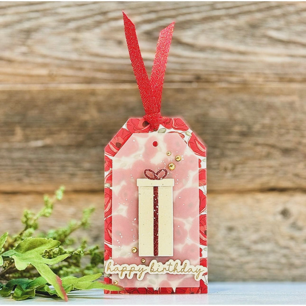 CZ Design Wafer Dies Birthday Basics czd231c Splendor Birthday Tag