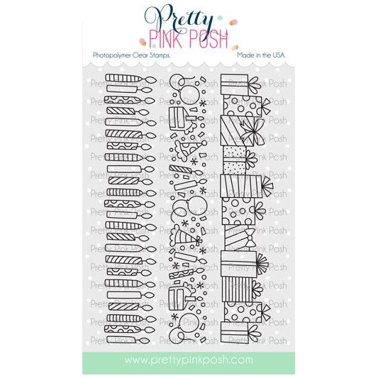 Pretty Pink Posh Birthday Borders Clear Stamps