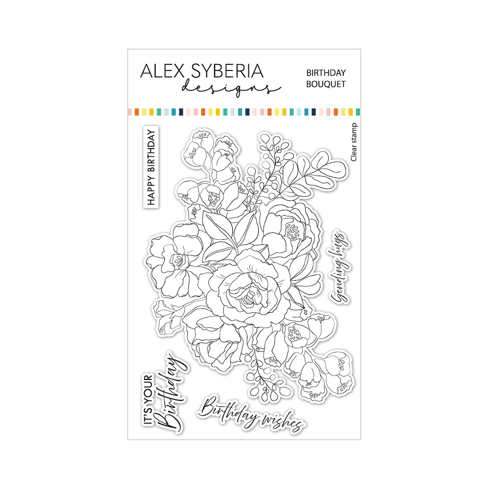 Alex Syberia Designs Birthday Bouquet Clear Stamp Set asd-sta-160