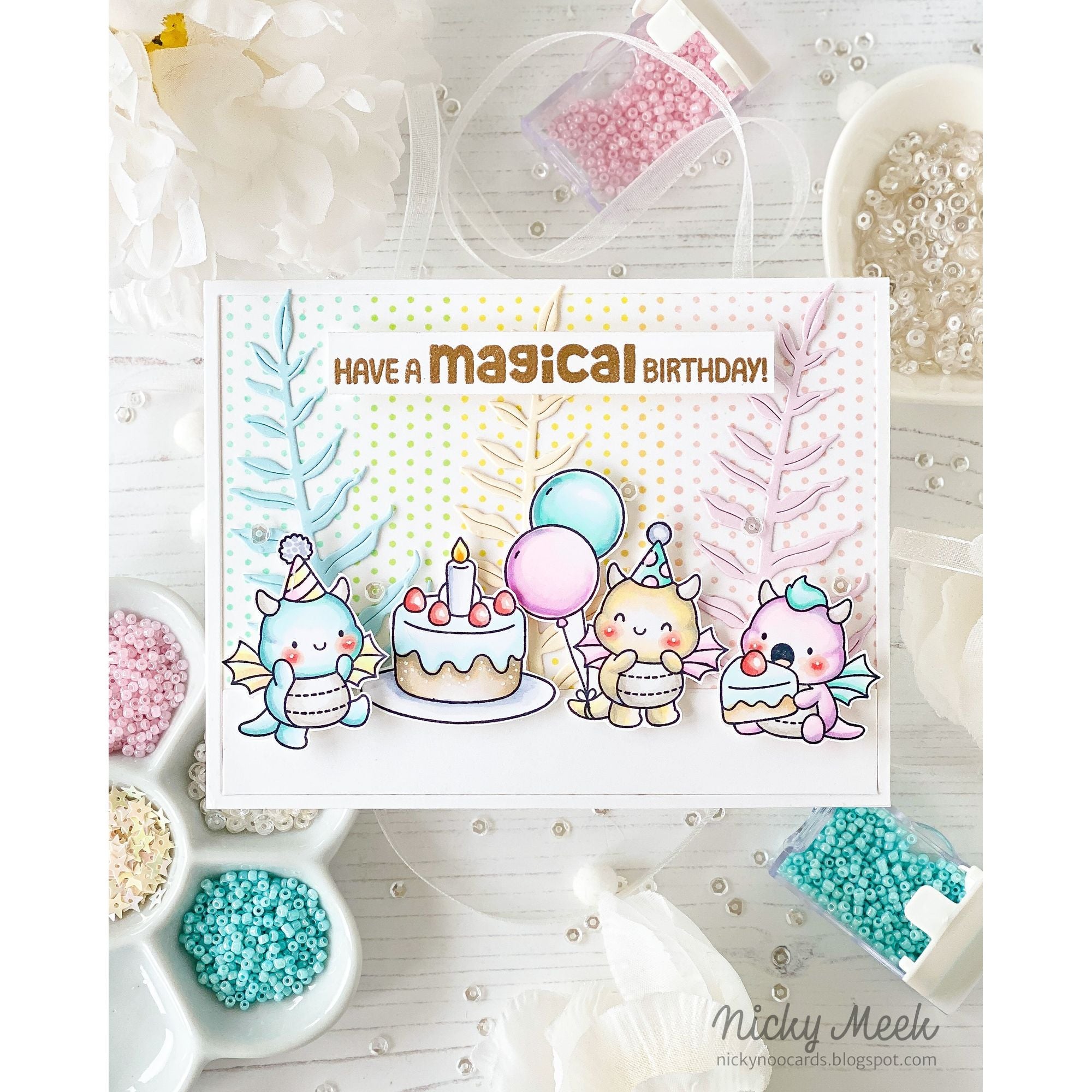 Simon Says Stamp Birthday Dragons Wafer Dies 1295sdc Moments in Time Birthday Card | color-code:ALT06