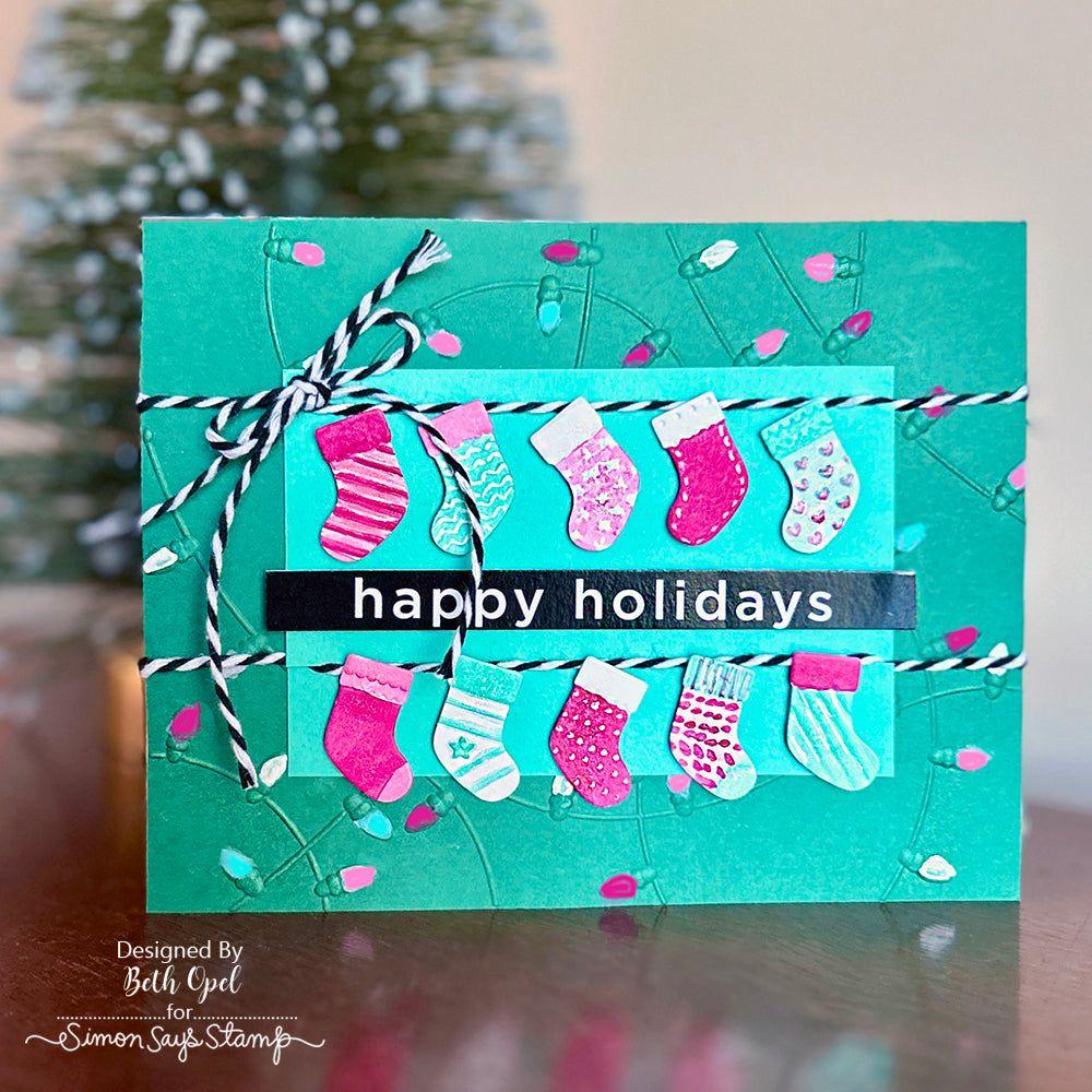 Simon Says Stamp Black and White Bakers Twine st0158 Sweet Wishes Christmas Card