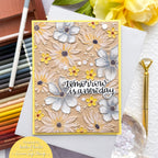 Simon Says Stamp Embossing Folder Blossom Bursts sf470 Happy Camper Encouragement Card | color-code:ALT06