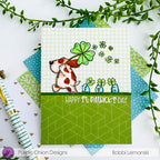 Purple Onion Designs Flappy's Lucky Day Cling Stamp pod5018 Dog St Patricks Day Card