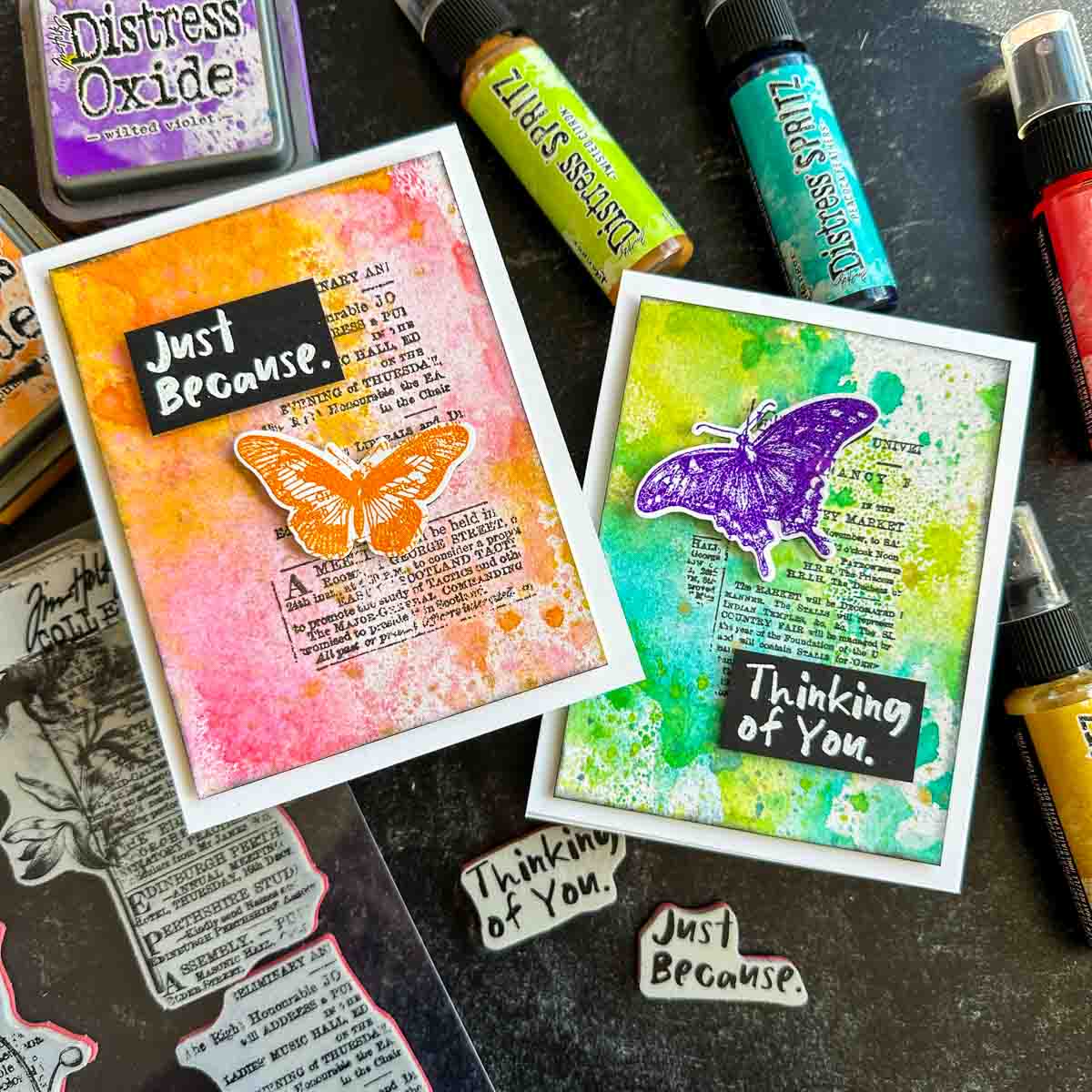Simon Says Stamp Botanic Collage Wafer Dies sss447 Be Bold Butterfly Card Set | color-code:ALT02