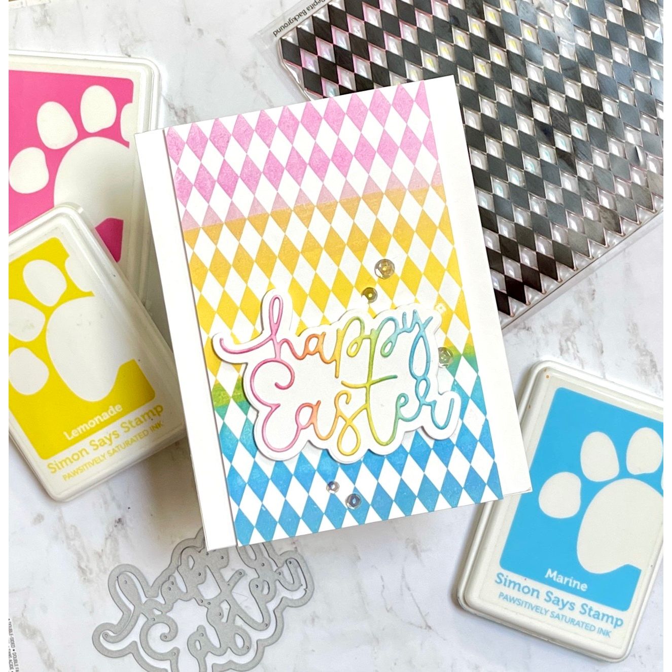Simon Says Stamp Bouncy Happy Easter Wafer Dies 1267sd Rain or Shine Easter Card | color-code:ALT02