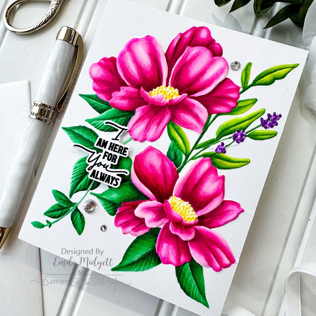 Simon Says Stamp Sunny Vibes Collection I Want It All Embossing Folders set810ef Here for You Card