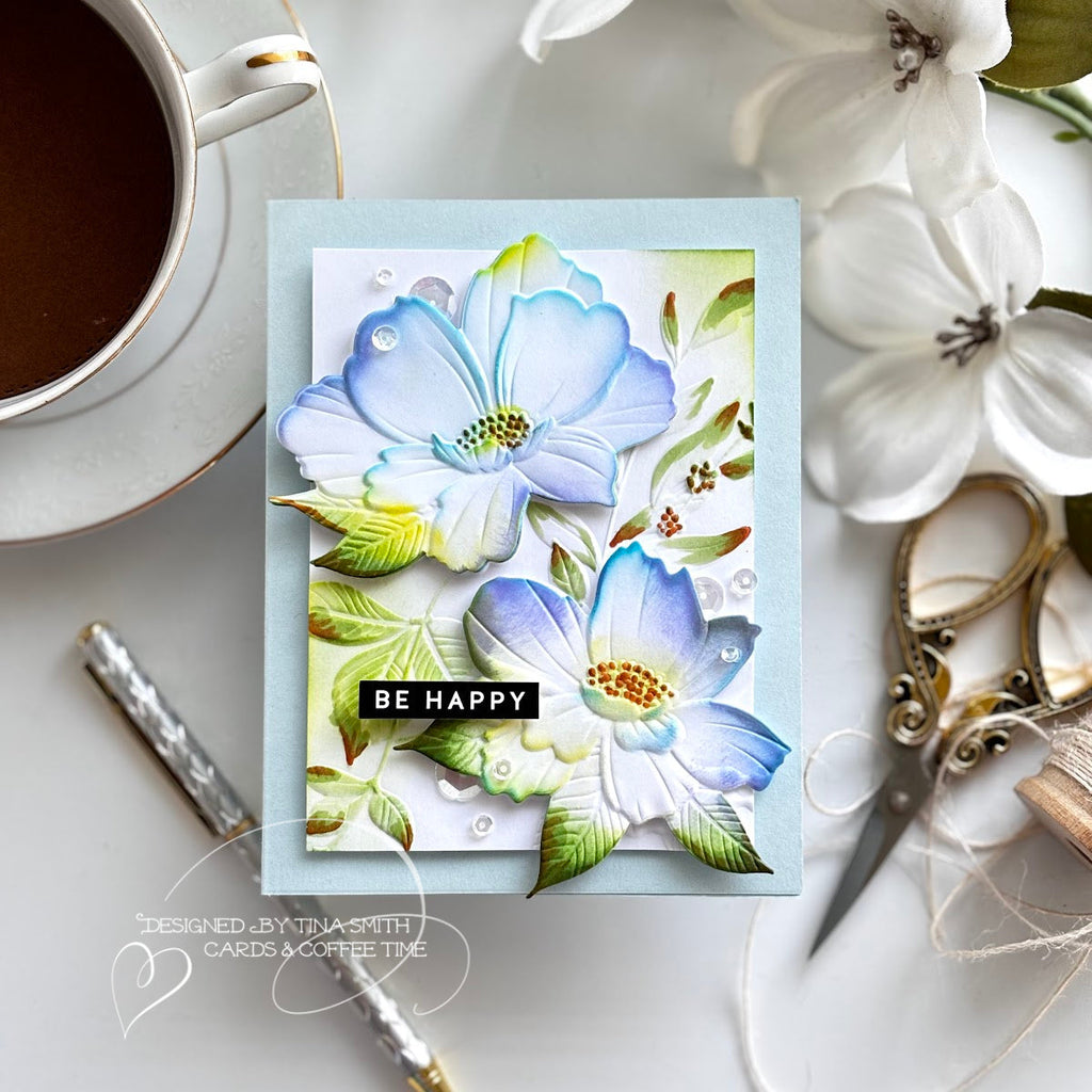 Simon Says Stamp Embossing Folder and Cutting Dies Brilliant Hibiscus sfd395 Sunny Vibes Be Happy Card | color-code:ALT03
