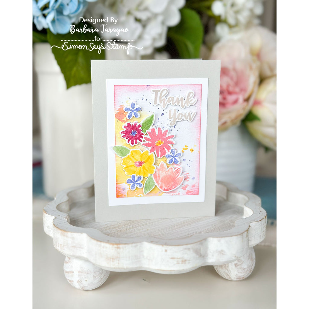 Simon Says Stamp and Dies Basic Brushstroke Greetings set1168bb Thank You Card | color-code:ALT05