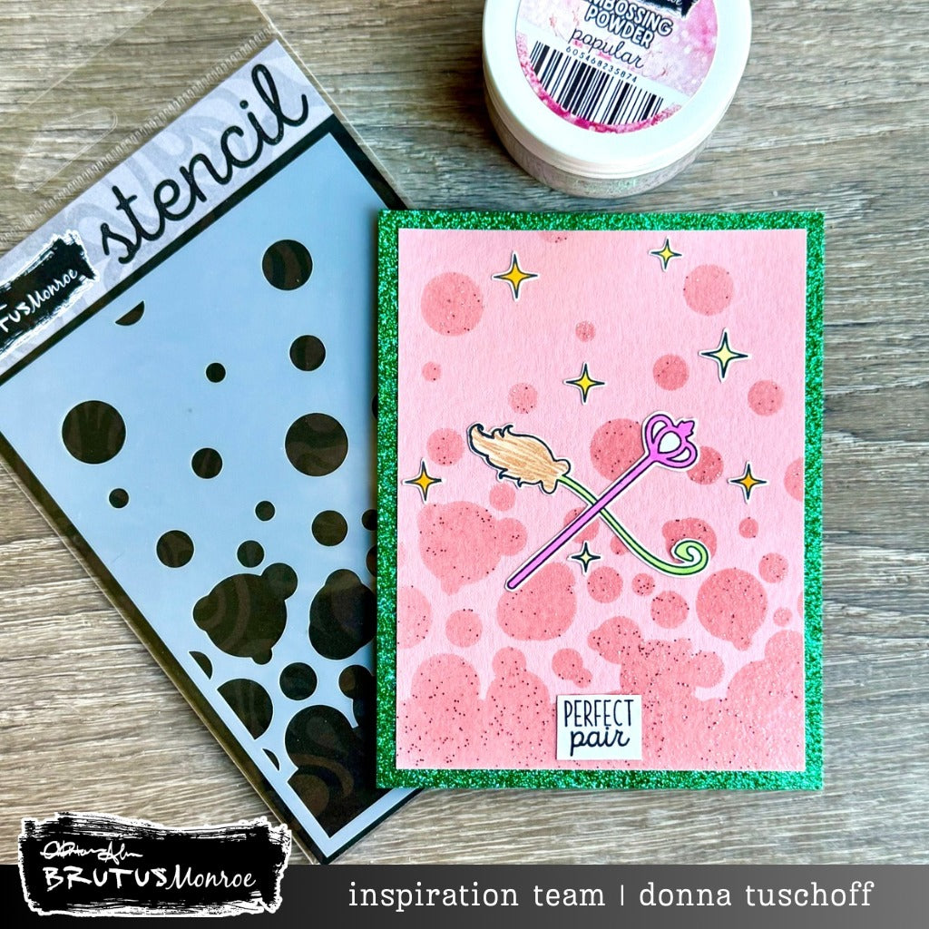 Brutus Monroe Bubbles A2 Stencil bru4808 broom