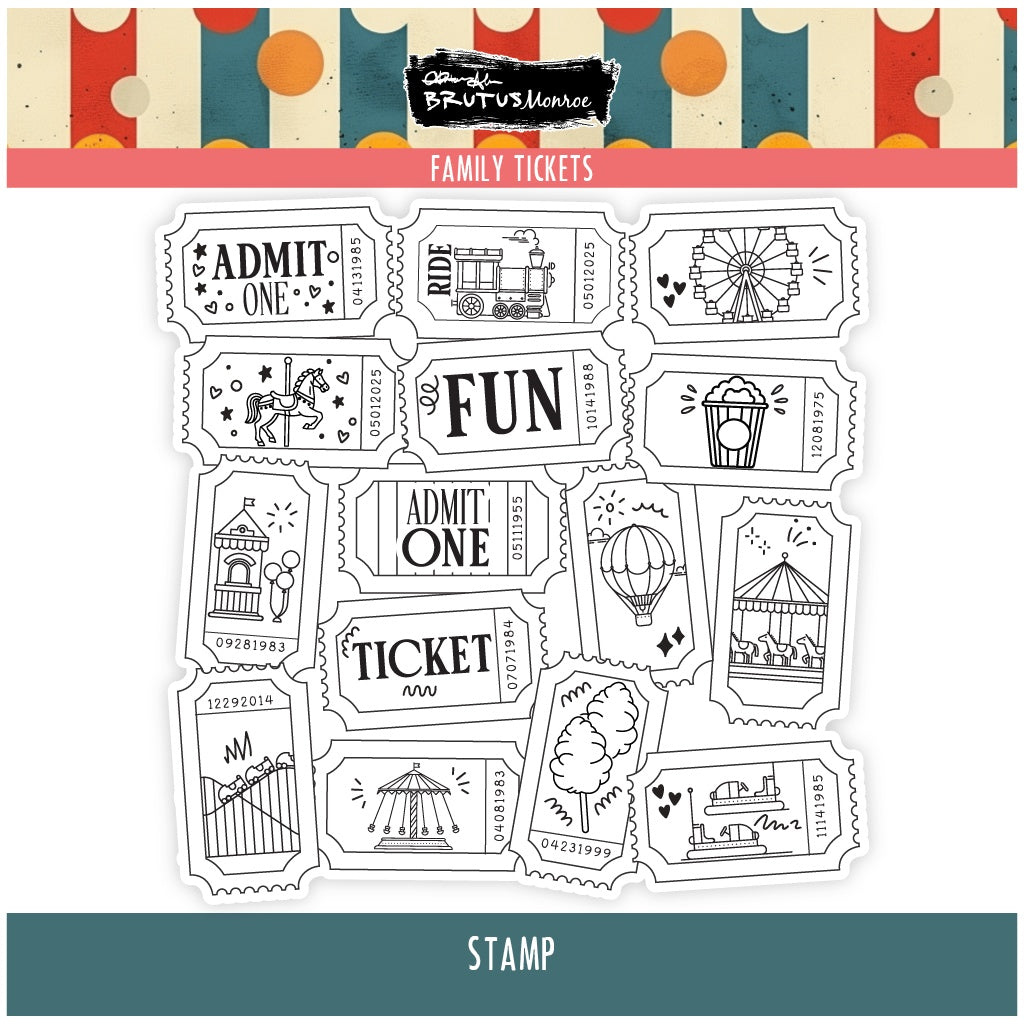 Brutus Monroe Family Tickets Clear Stamp bru5264