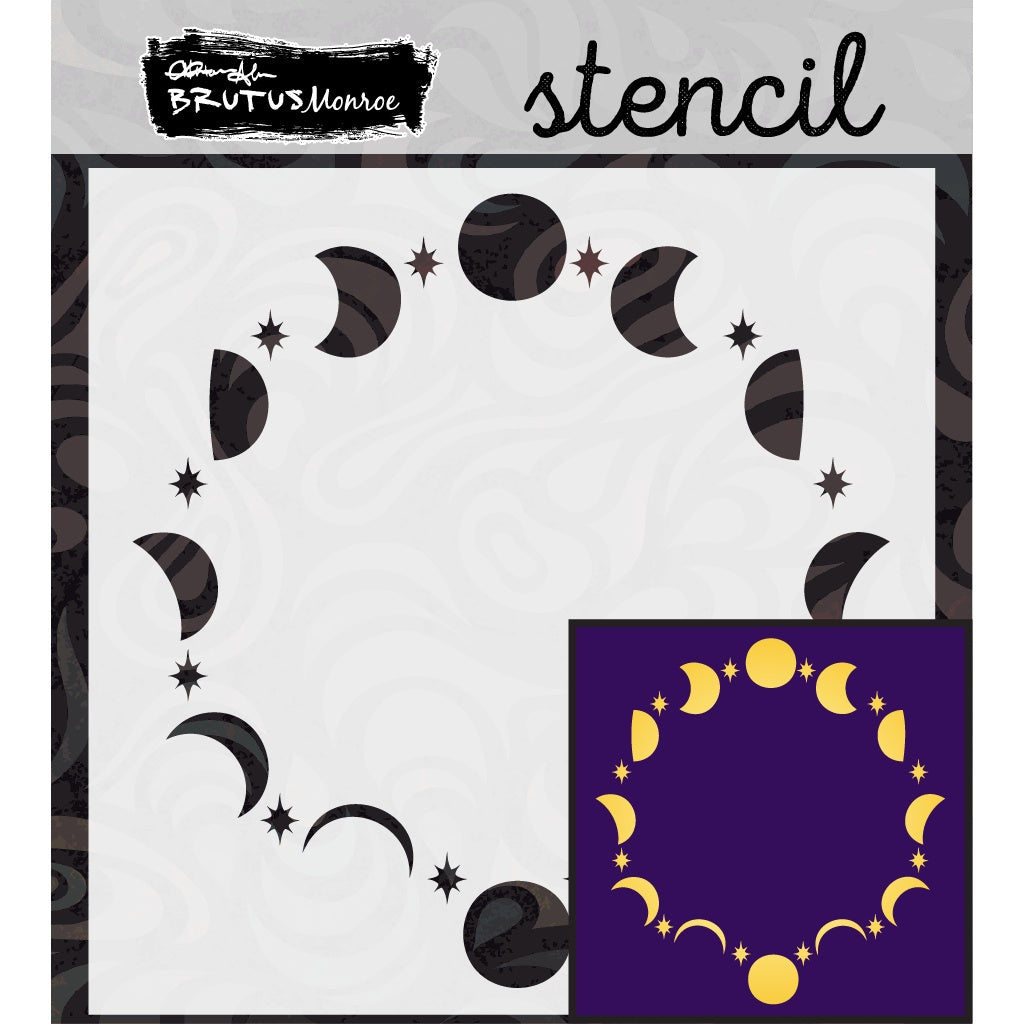 Brutus Monroe Moon Phase 6x6 Stencil bru2215