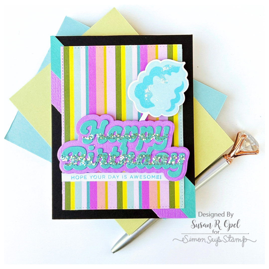 Simon Says Stamp Bubble Script Birthday Wafer Dies 1162sd Birthday Card