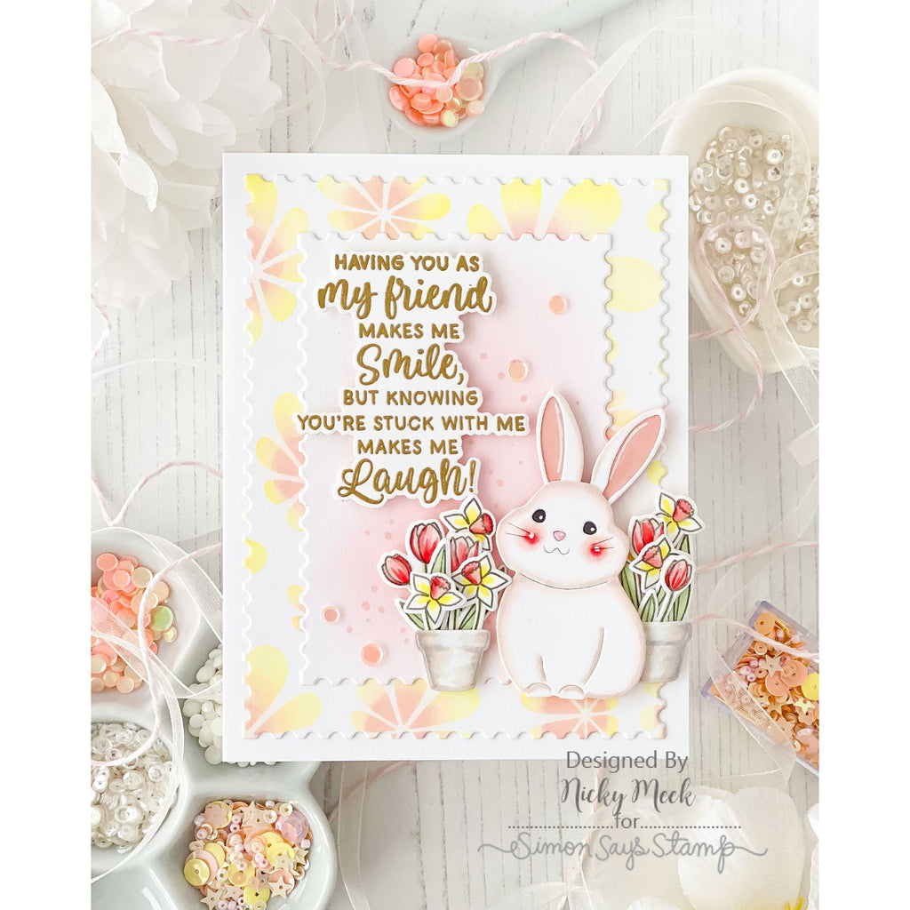 Rainbow Splash and Dies Budding Blossoms rs43set Beautiful Moments Friend Card