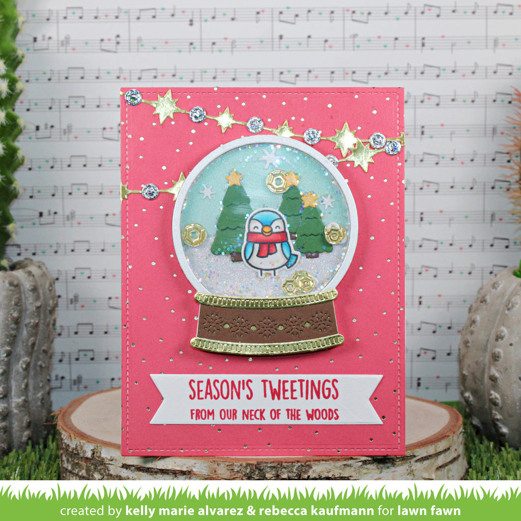 Lawn Fawn Sparkle Garden Borders Dies lf3258 season's tweetings