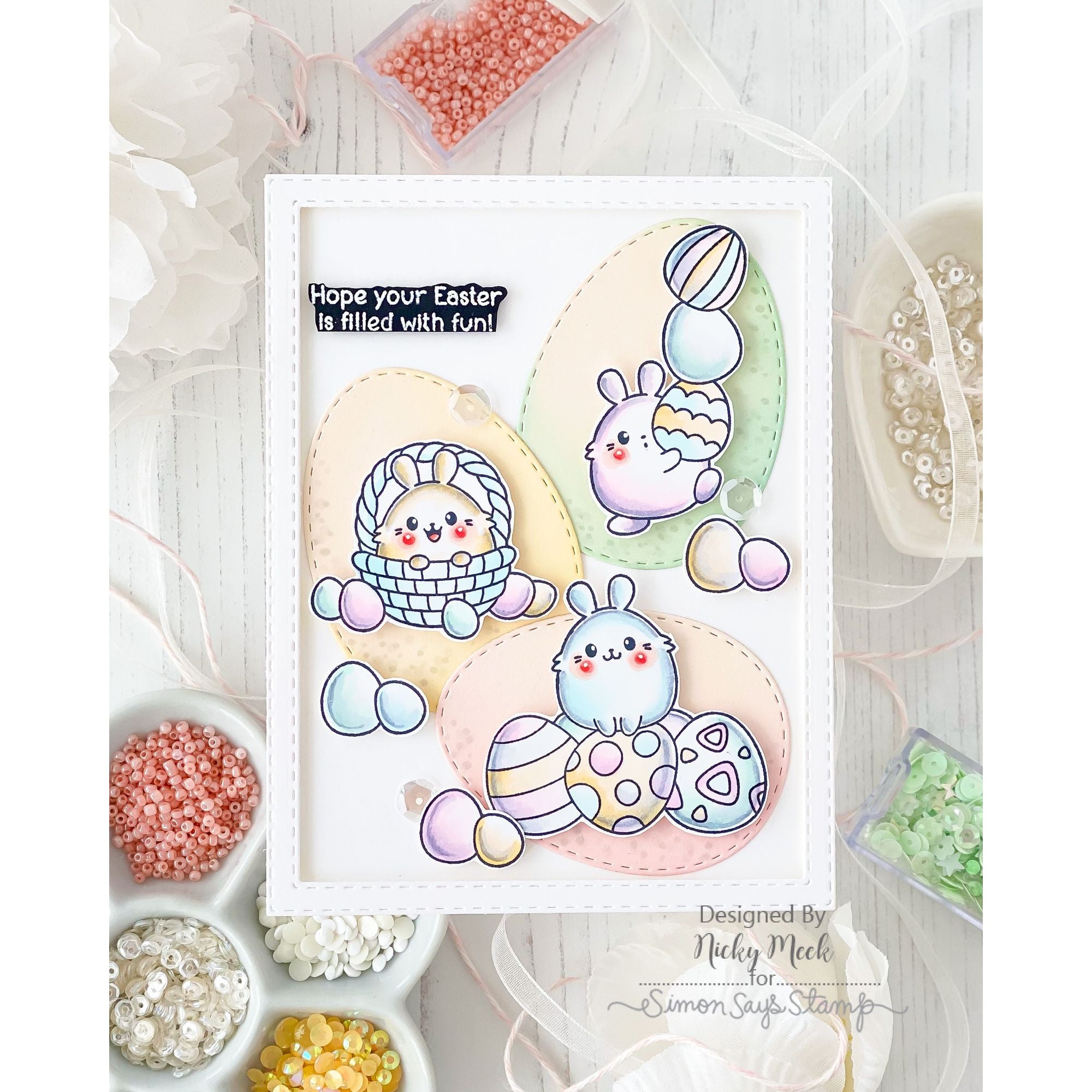 Simon Says Stamp Bunny Bonanza Wafer Dies 1603sdc Beautiful Moments Easter Card