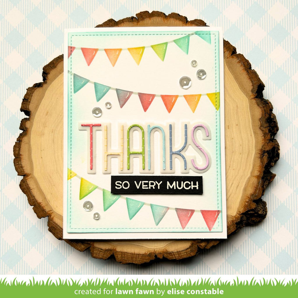 Lawn Fawn Giant Outlined Thanks Dies lf3447 Thanks So Very Much