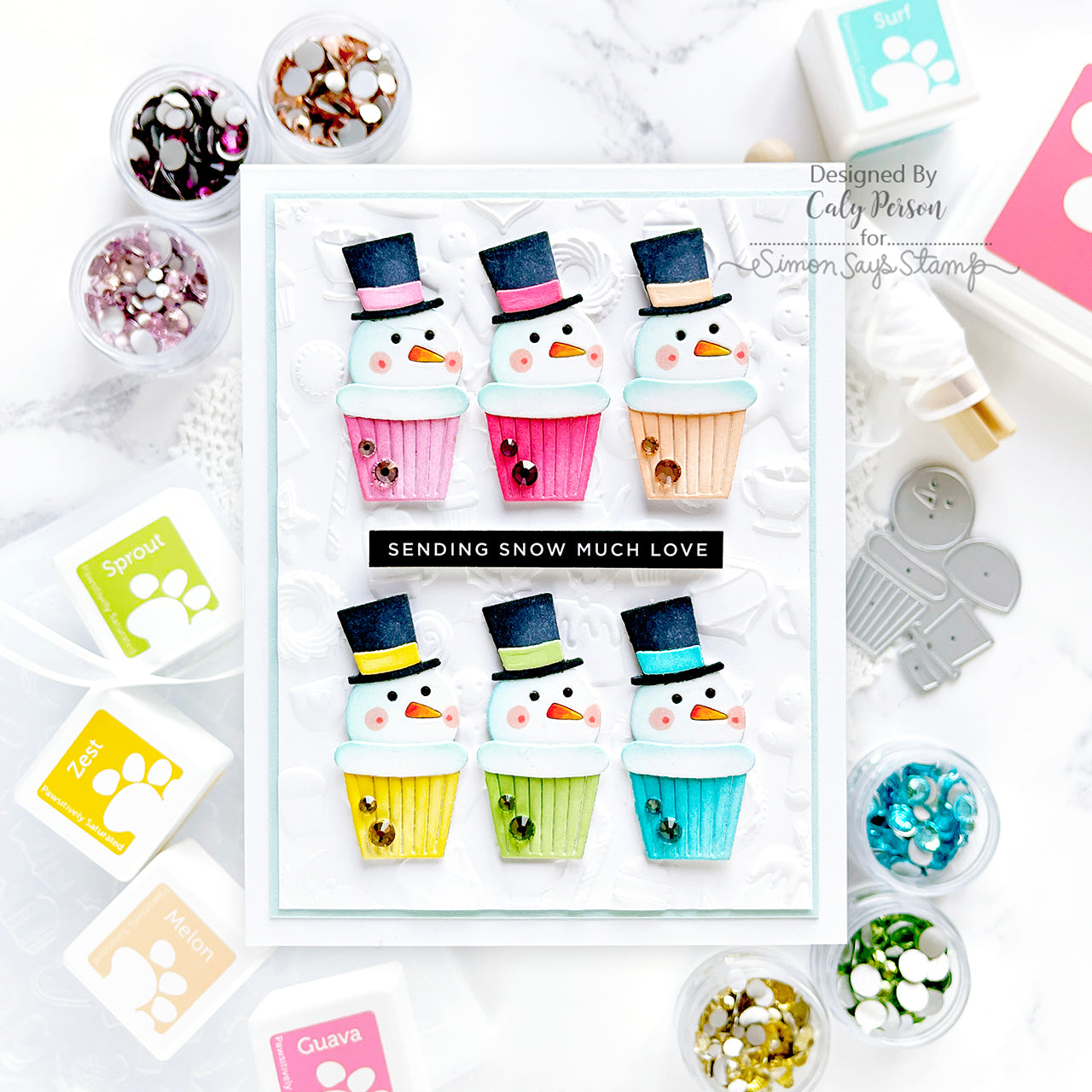Simon Says Stamp Pawsitively Dazzling Gems Butter se119 Festive Fun Christmas Card | color-code:ALT05