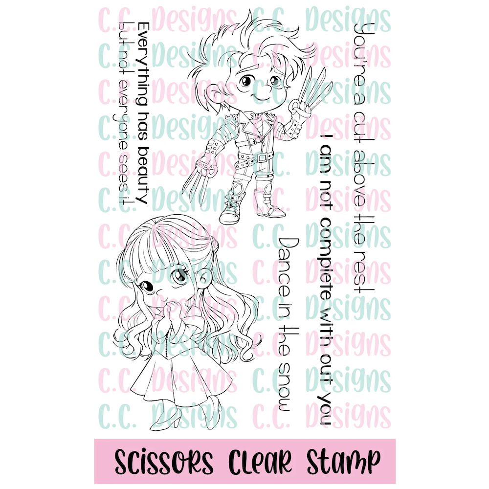 C.C. Designs Scissors Clear Stamp Set ccd-0402