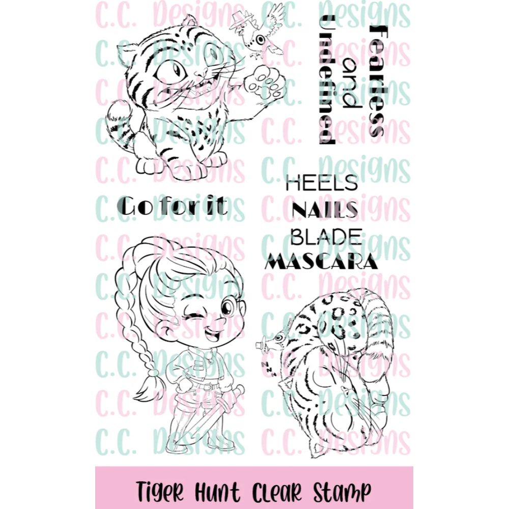C.C. Designs Tiger Hunt Clear Stamp Set ccd-0408