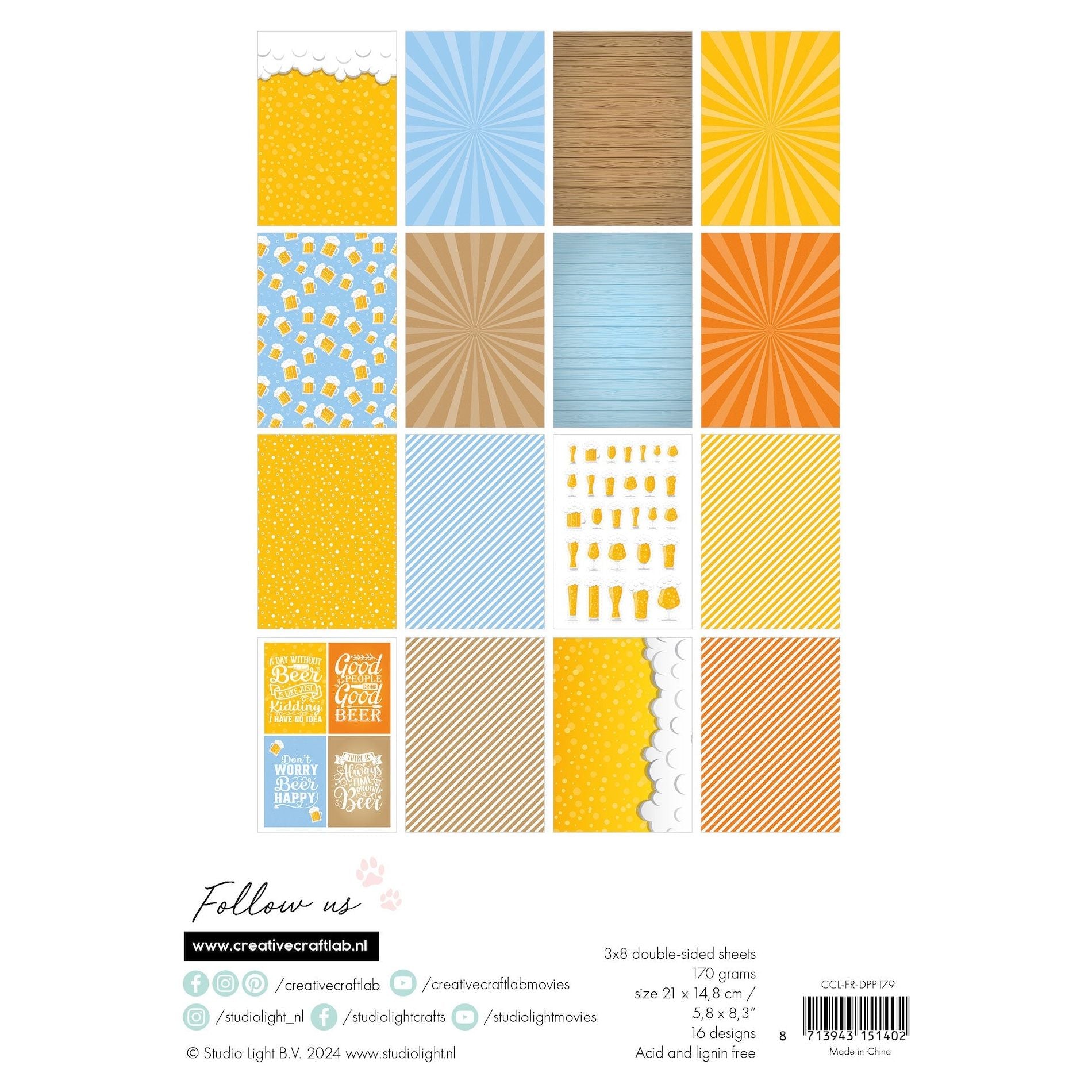 Studio Light Beer O'Clock Friendz Paper ccl-fr-dpp179*