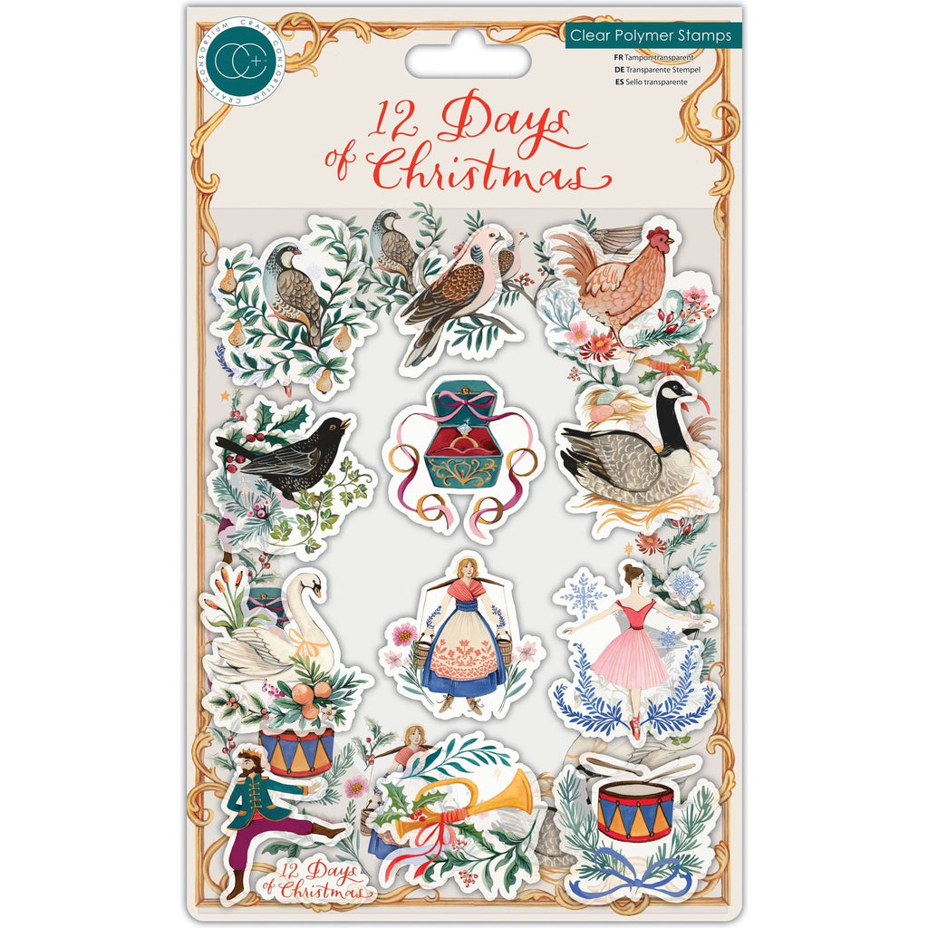 Craft Consortium 12 Days of Christmas 6x8 inch Clear Stamp Set CCSTMP091