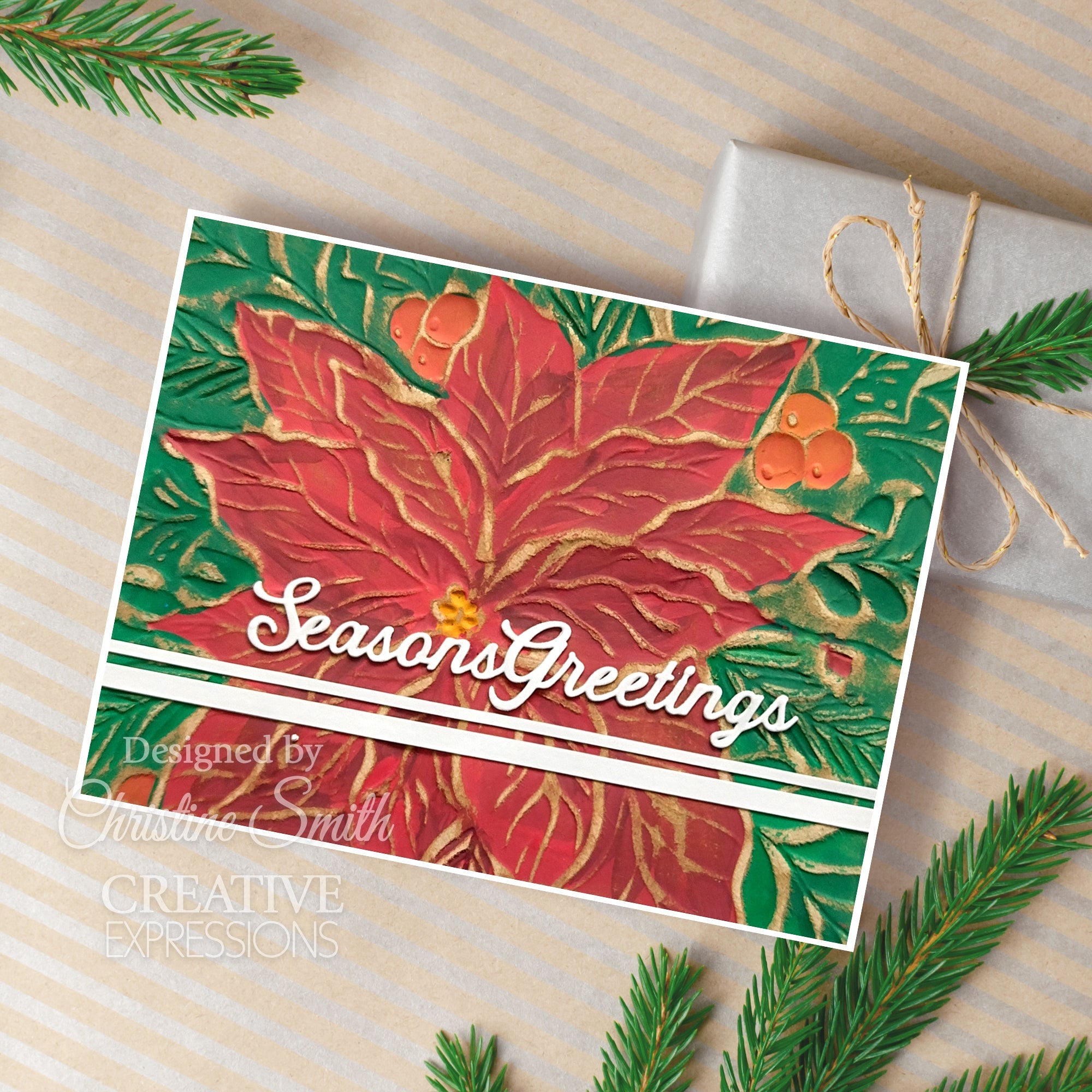 Creative Expressions Poinsettia Bliss Companion Coloring Stencils cest128 greetings