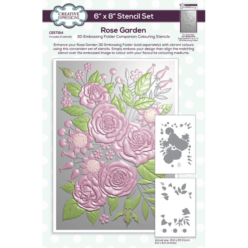 Creative Expressions Rose Garden Companion Coloring Stencil Set cest154