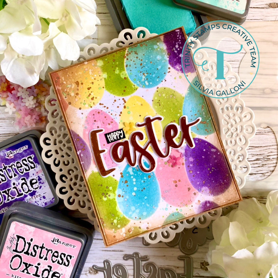 Trinity Stamps Peep Show Clear Stamp Set tps-228 Colorful Happy Easter Card | color-code:ALT02