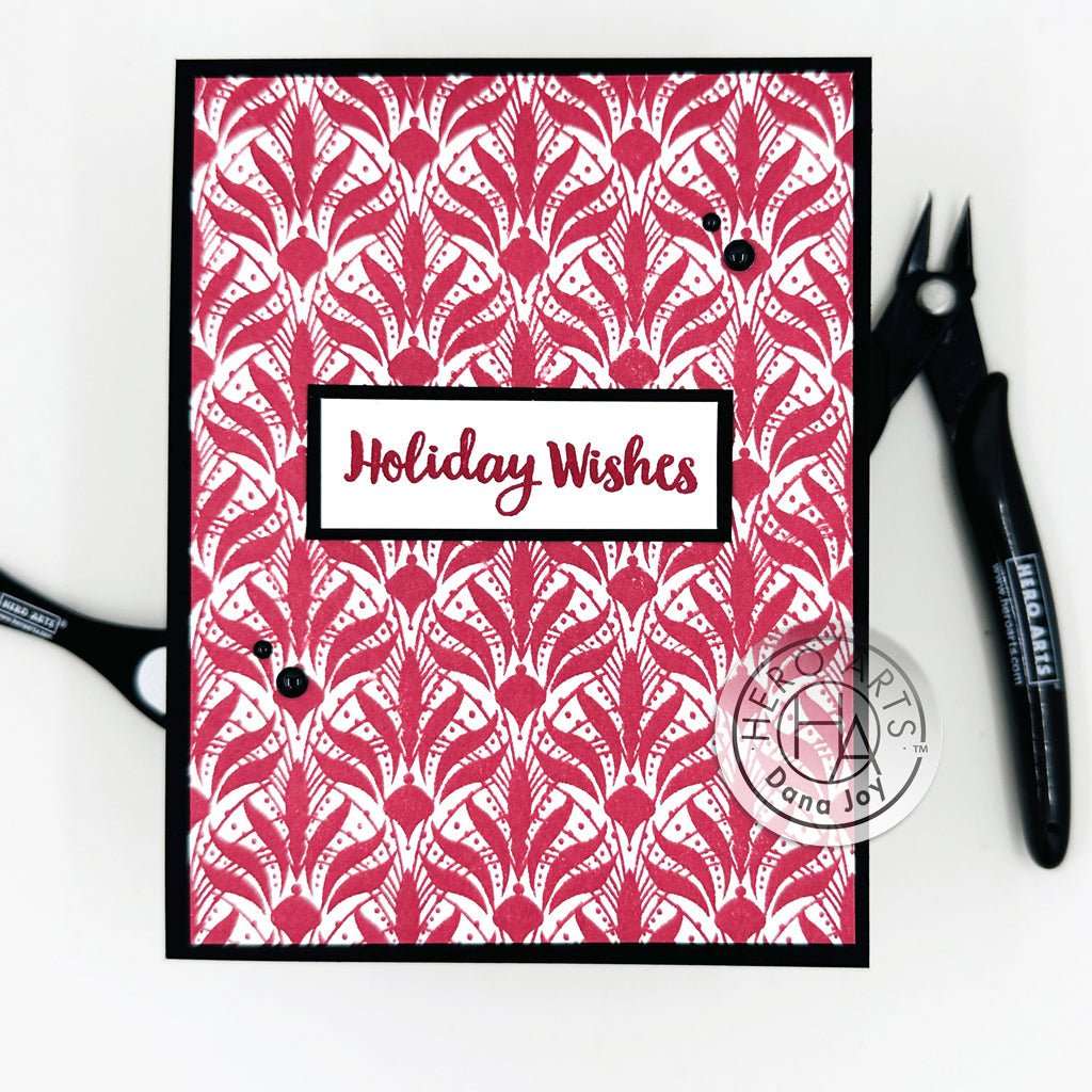 Hero Arts Cling Stamp Style Modern Bold Prints cg915 holiday wishes