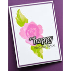 Memory Box Bold Cheerful Floral Clear Stamp Set cl5279 happy birthday
