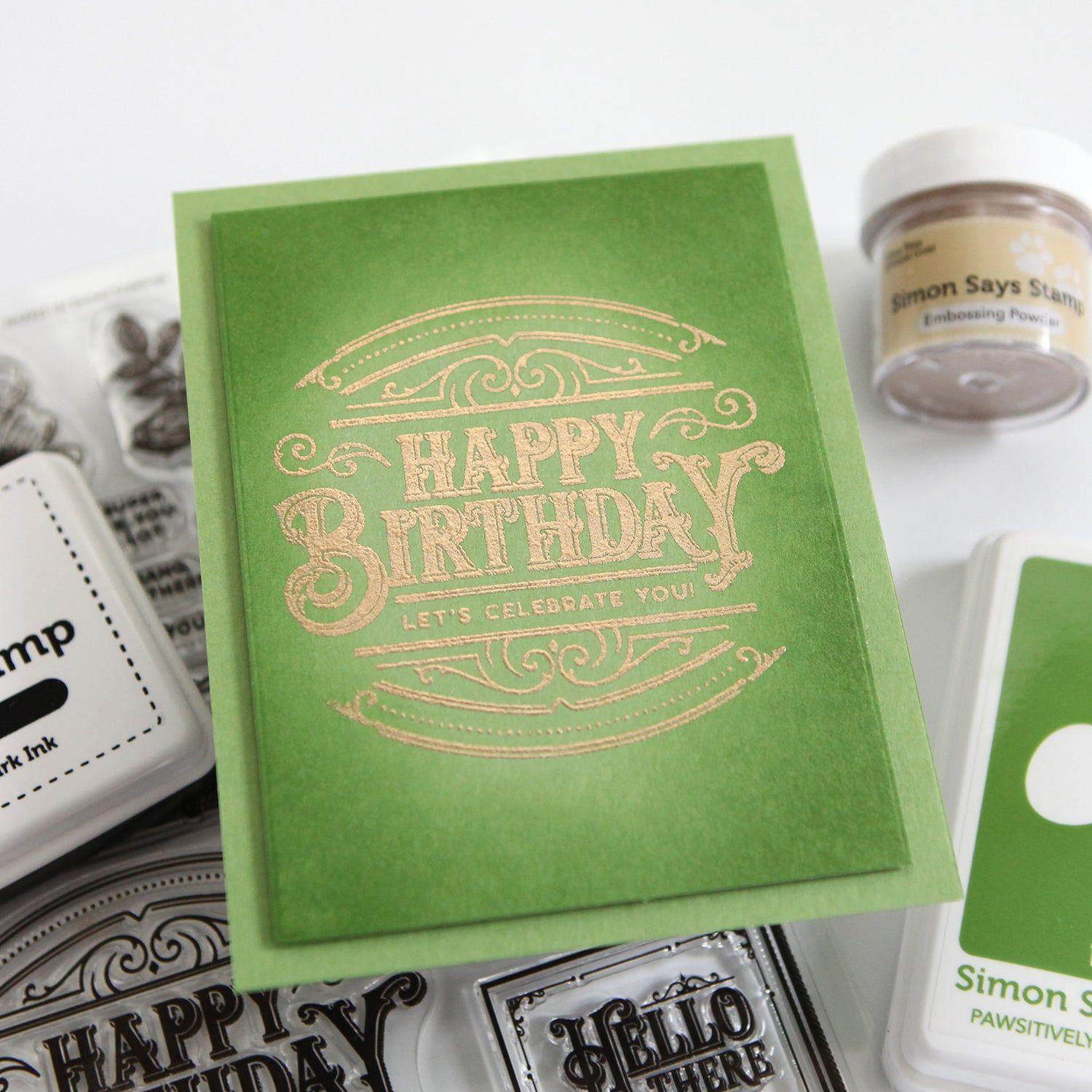 Simon Says Clear Stamps Etched Greetings sss202519c Birthday Card | color-code:ALT05