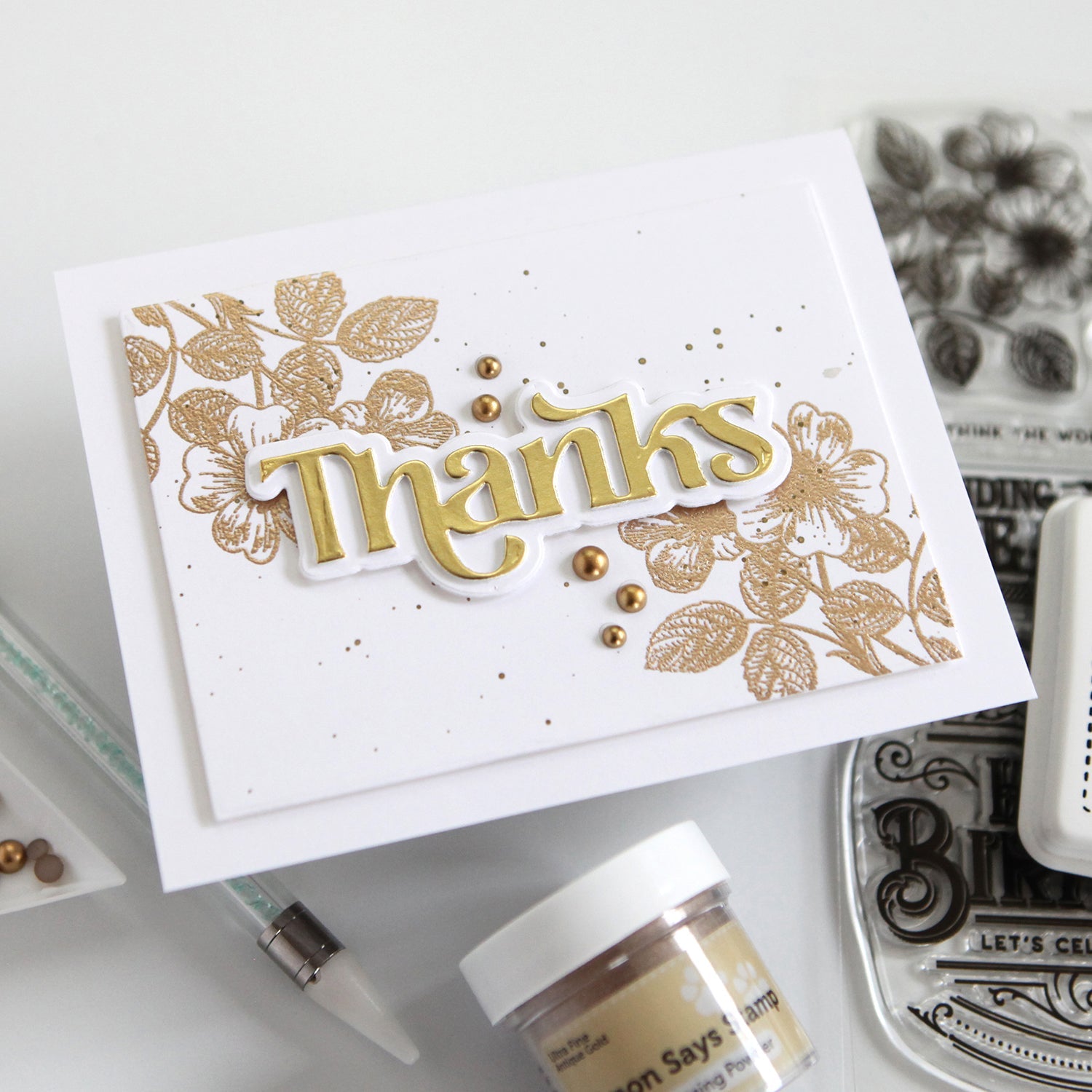 Simon Says Stamp Fancy Thanks Wafer Dies sssd112802 Thanks Card | color-code:ALT04