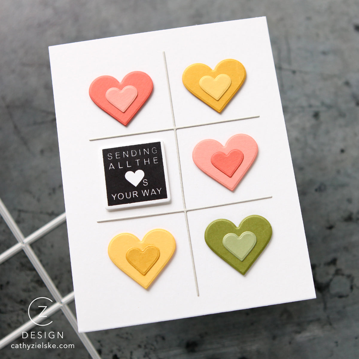 CZ Design A2 Grid Wafer Dies czd282c Love Card | color-code:ALT03