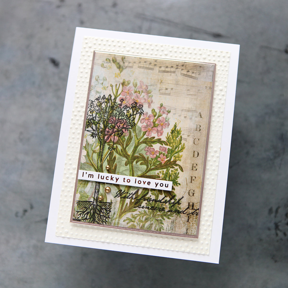 Simon Says Stamp Embossing Folder Dotted Diamond sf503 Love You Card | color-code:ALT02