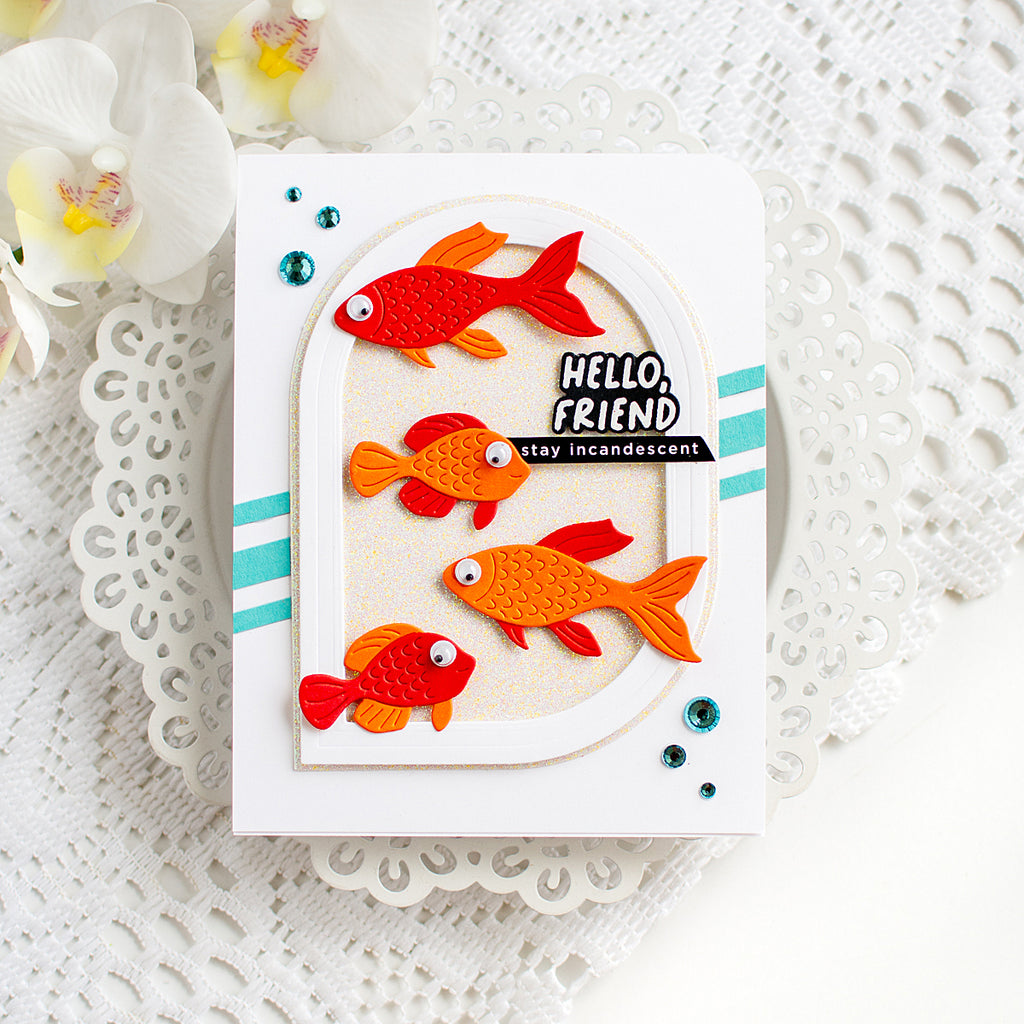 CZ Design EZ Strips Glow On set1271go Shine On Goldfish Friend Card Heather Hoffman