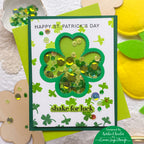 CZ Design Stamps and Dies Clover Shaker Bundle set1189cs In My Heart Shake for Luck Card