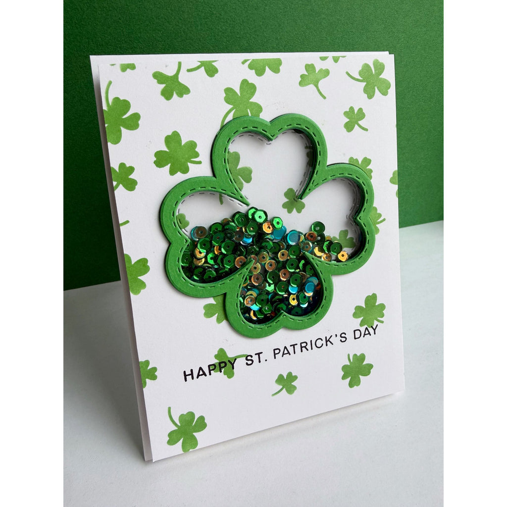 CZ Design Stamps and Dies Clover Shaker Bundle set1189cs In My Heart St. Patrick's Day Shaker Card