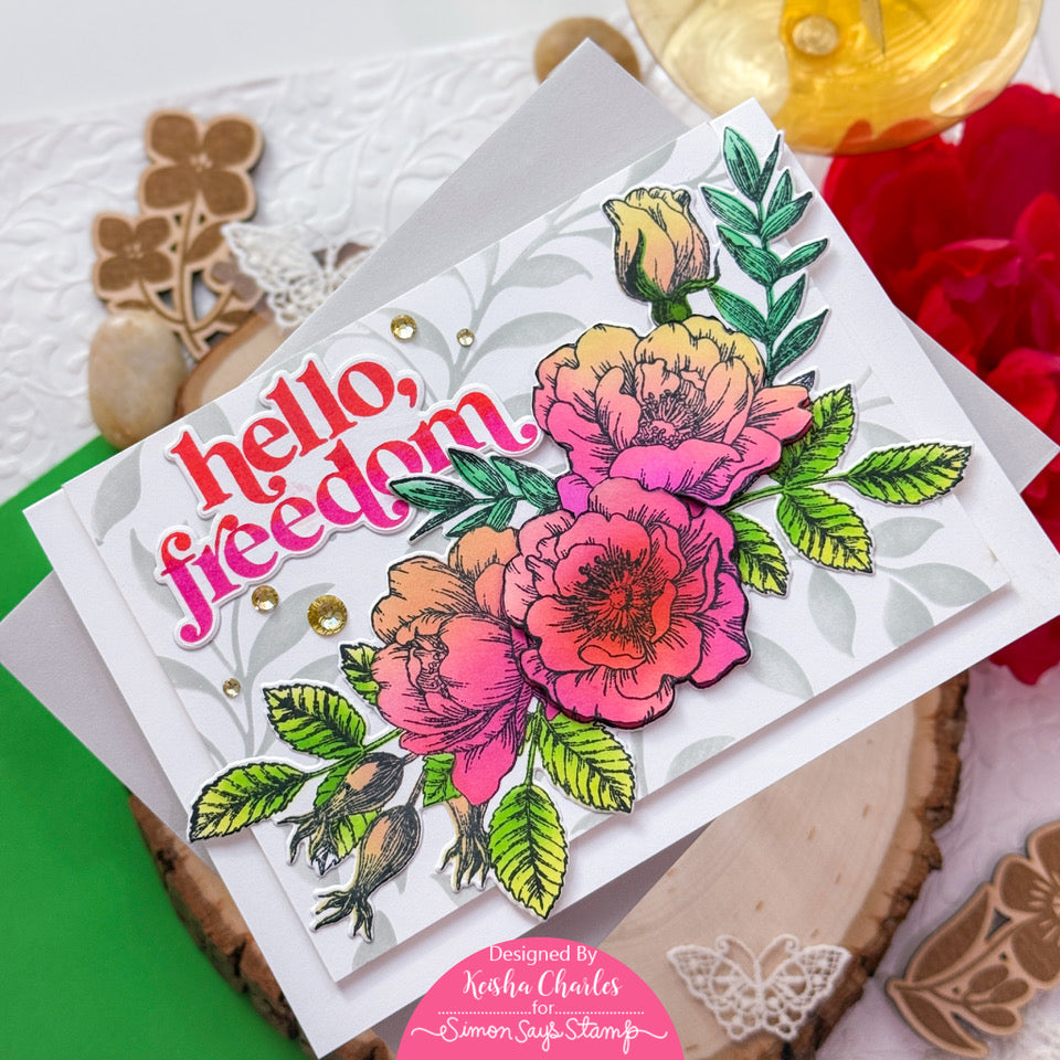 CZ Design The Divorce Upside Wafer Dies czd305c Shine On Floral Freedom Card Keisha Charles