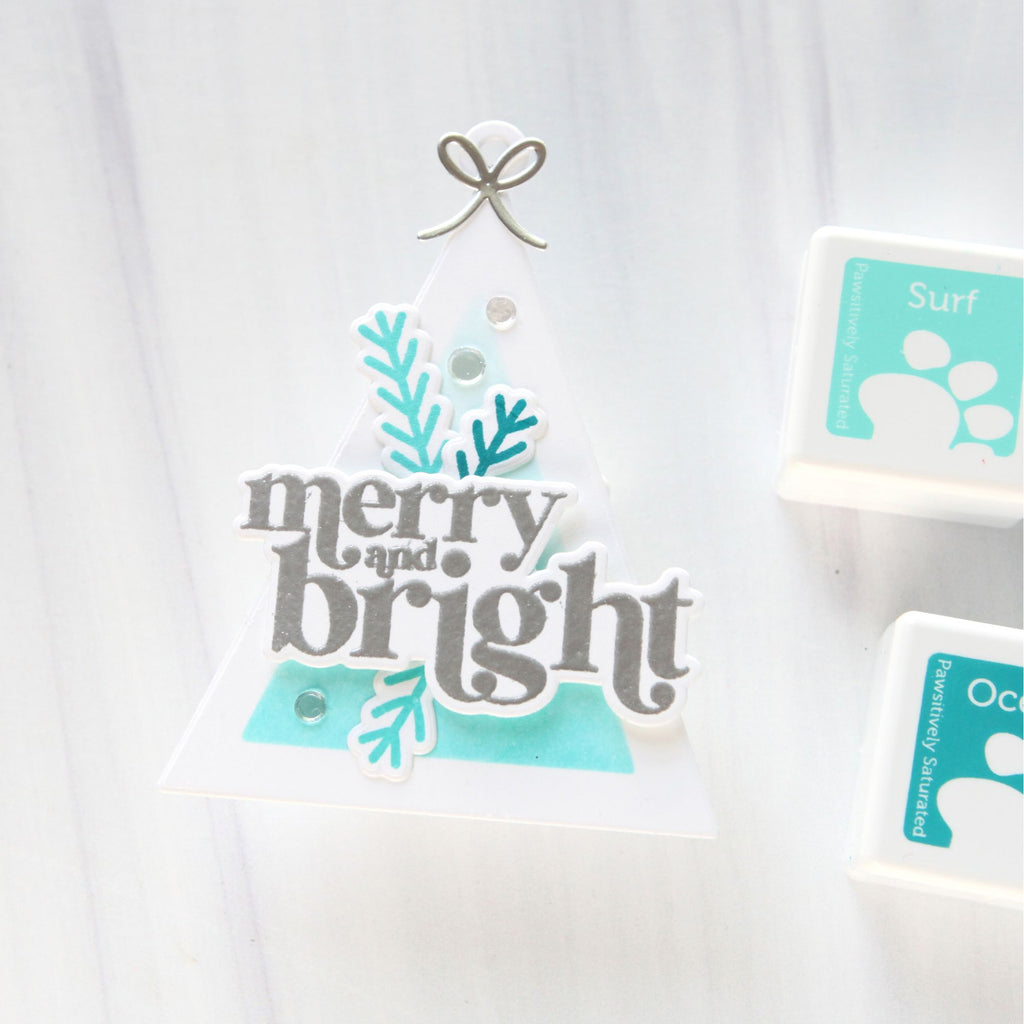 CZ Design Triangle Tags Wafer Dies czd311c Cathy Zielske Aqua and White Merry and Bright Tag | color-code:ALT03