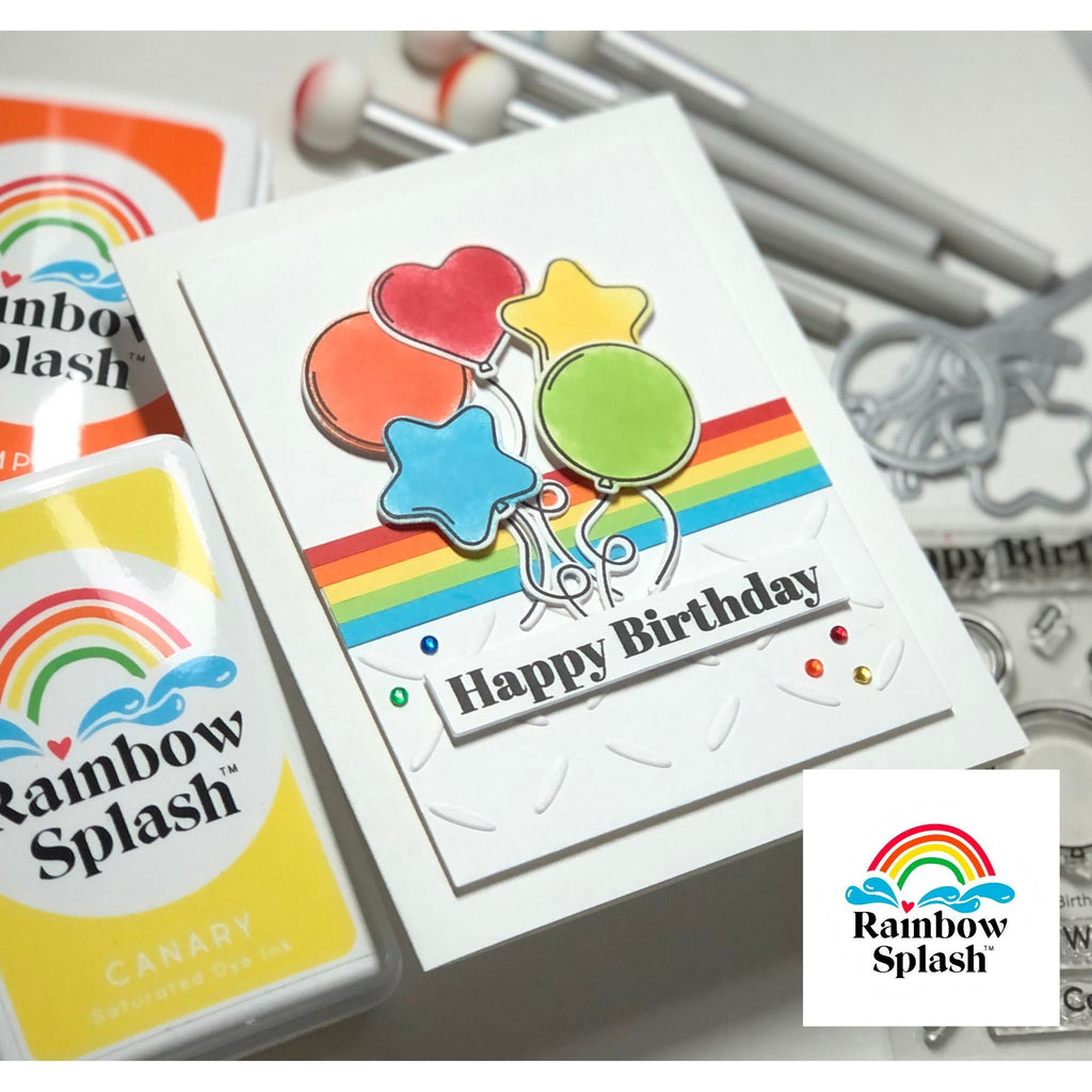 Rainbow Splash Ink Pad Canary rsi6 Birthday Card