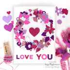 Simon Says Stamp Embellishment Mix Candy Hearts 1223ch Smitten Love You Card