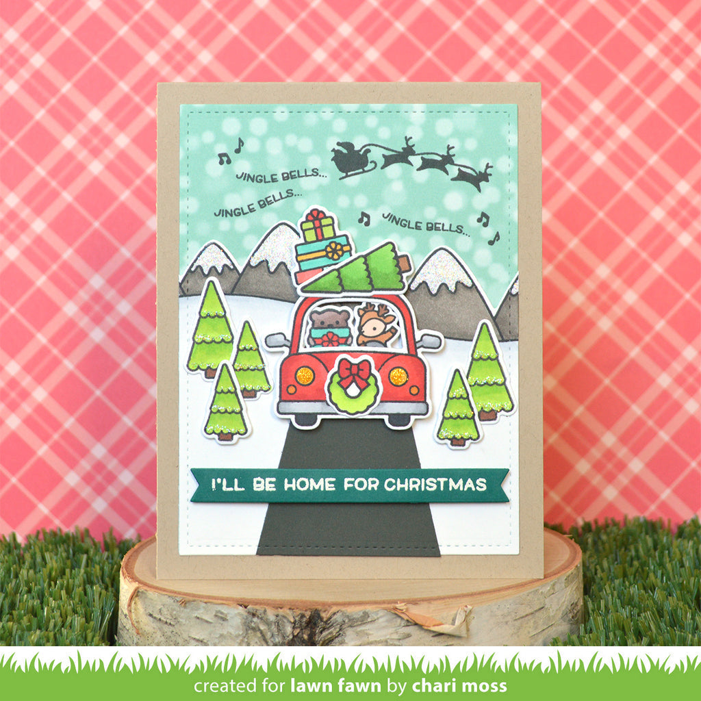 Lawn Fawn Car Critters Christmas Add-On Clear Stamps lf2423 Be Home for Christmas