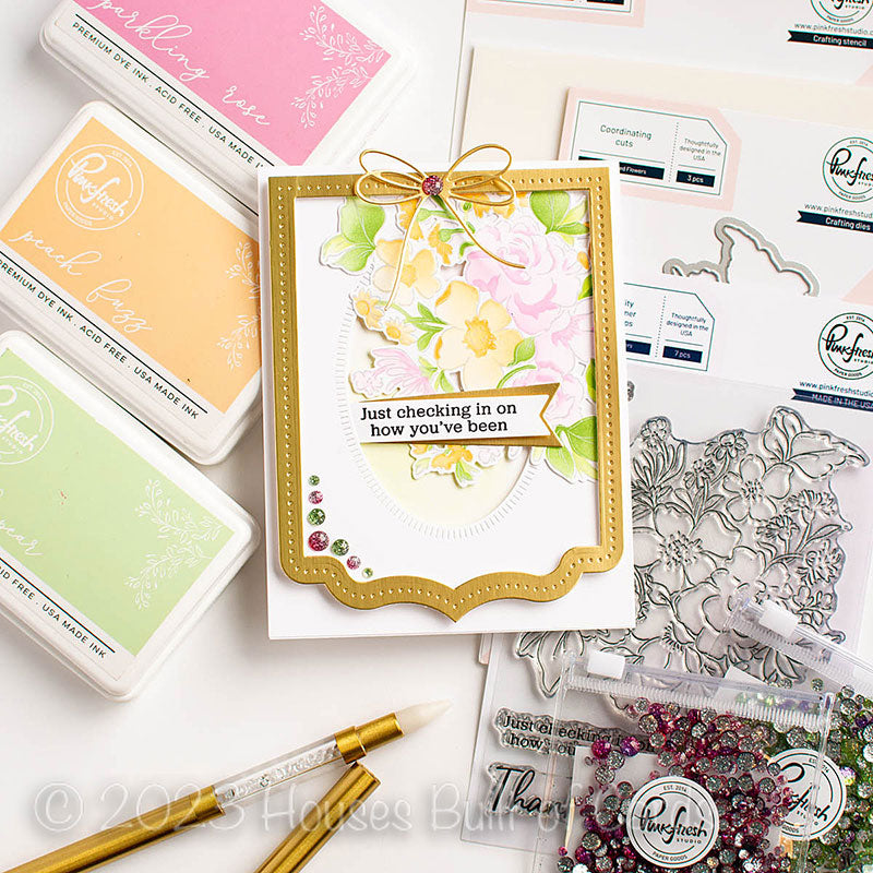PinkFresh Studio Handpicked Flowers Die Set 152922 Kind Gesture Card | color-code:ALT02