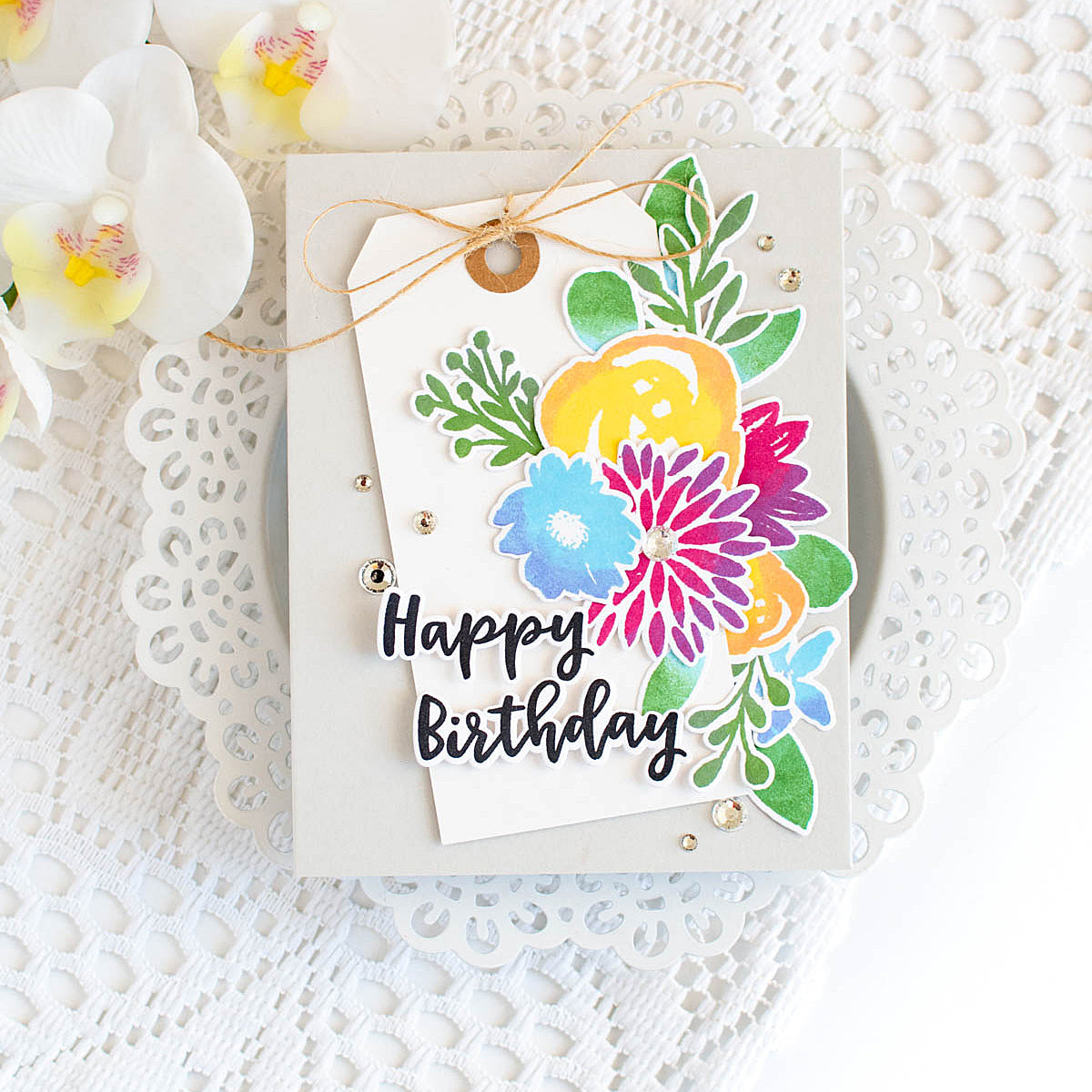 Simon Says Stamp and Dies Watercolor Bouquet set1167wb Birthday Card | color-code:ALT16