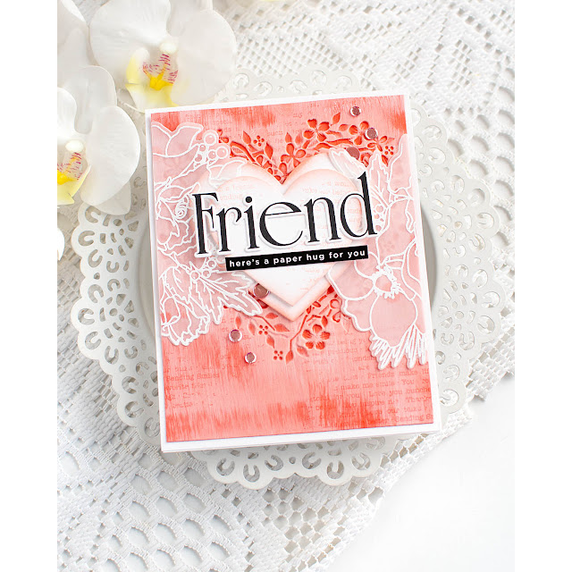 Simon Says Stamp Embossing Folder Heart Wreath sf602 Heart to Heart Friend Card | color-code:ALT01