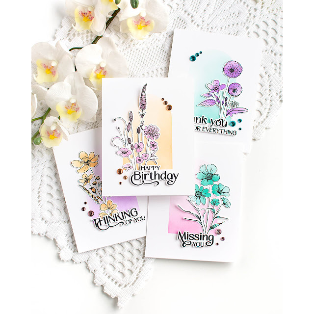 Simon Says Stamp Butterfly Blossoms Wafer Dies 1317sdc Floral Card Set | color-code:ALT10