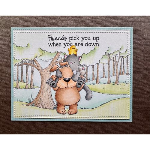 Purple Onion Designs Piggy Back Unmounted Cling Stamp pod5023 friends pick you up when you are down